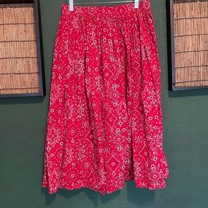 Red bandana print skirt